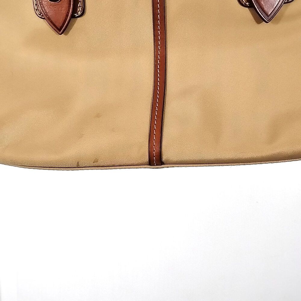 Dooney & Bourke Tan Shoulder Bag Pockets Zip Handbag Purse - Picture 9 of 10